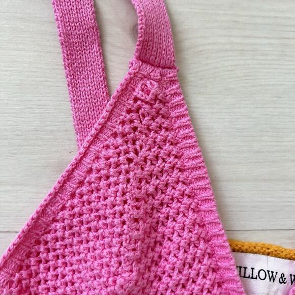 Y2K Crochet Crop Top Multicolor Size XS Babydoll Halter Boho Hippie - Picture 3 of 9